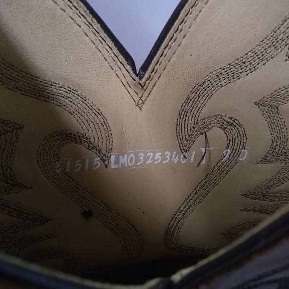 Vtge LARRY Mahan Exotic Cowboy Boots Western Brown Ostrich Leather Sz 9D Nocona - Picture 6 of 9